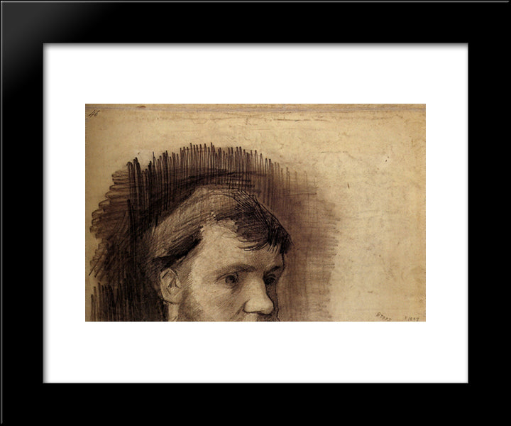 Part Of A Portrait Of Anthon Van Rappard 20x24 Black Modern Wood Framed Art Print Poster by Van Gogh, Vincent