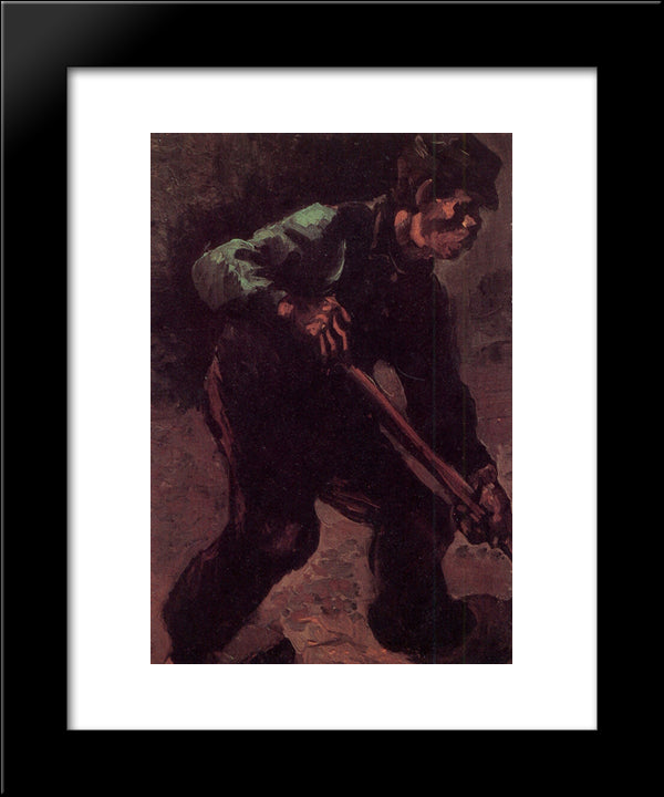 Peasant Digging 20x24 Black Modern Wood Framed Art Print Poster by Van Gogh, Vincent