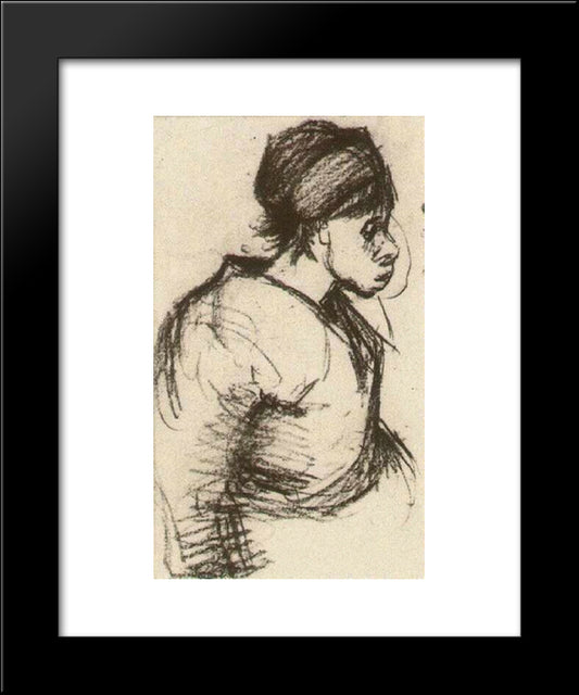 Peasant Girl, Half-Figure 20x24 Black Modern Wood Framed Art Print Poster by Van Gogh, Vincent
