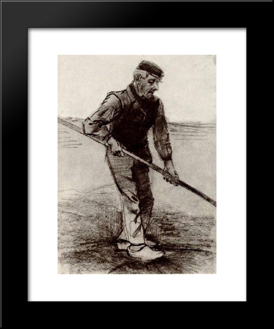 Peasant With A Stick 20x24 Black Modern Wood Framed Art Print Poster by Van Gogh, Vincent
