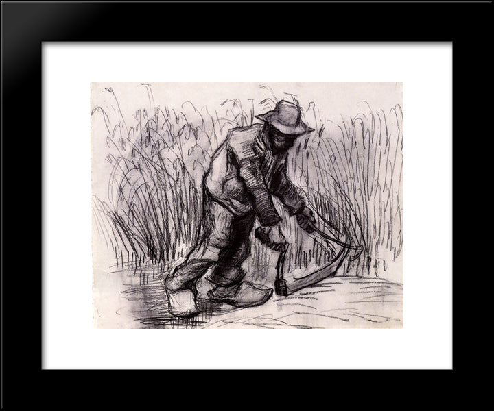 Peasant With Sickle 20x24 Black Modern Wood Framed Art Print Poster by Van Gogh, Vincent