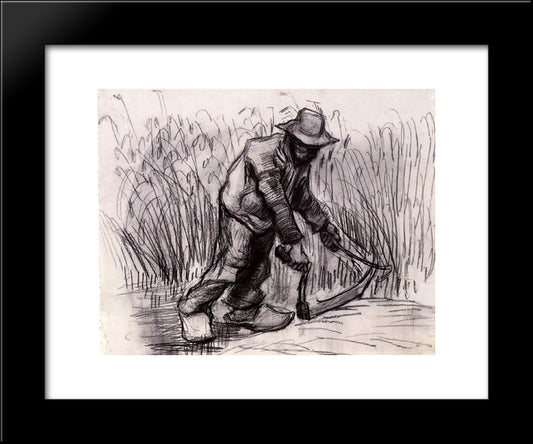 Peasant With Sickle 20x24 Black Modern Wood Framed Art Print Poster by Van Gogh, Vincent