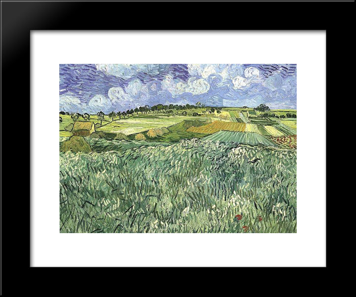 Plain Near Auvers 20x24 Black Modern Wood Framed Art Print Poster by Van Gogh, Vincent