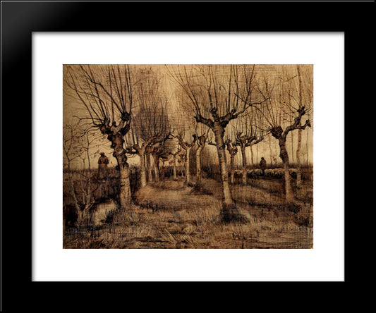 Pollard Birches 20x24 Black Modern Wood Framed Art Print Poster by Van Gogh, Vincent