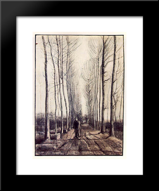 Poplar Trees 20x24 Black Modern Wood Framed Art Print Poster by Van Gogh, Vincent