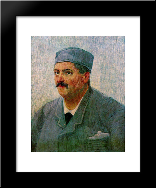 Portrait Of A Man With A Skull Cap 20x24 Black Modern Wood Framed Art Print Poster by Van Gogh, Vincent