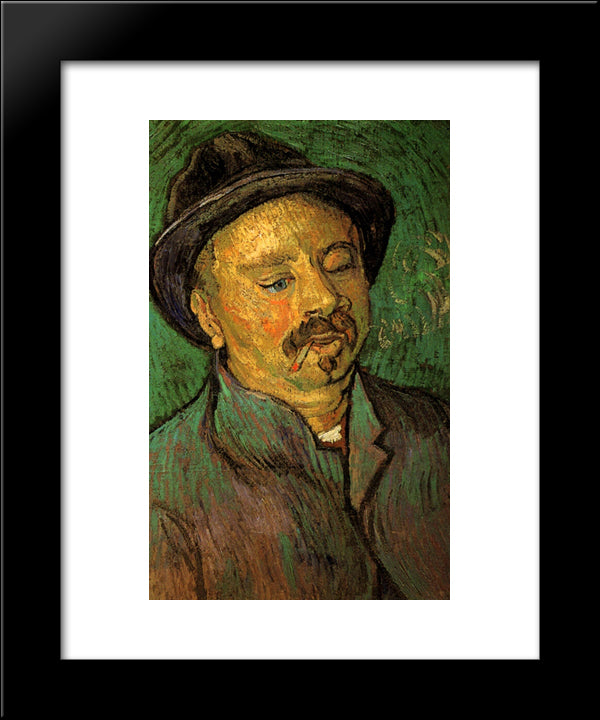 Portrait Of A One-Eyed Man 20x24 Black Modern Wood Framed Art Print Poster by Van Gogh, Vincent