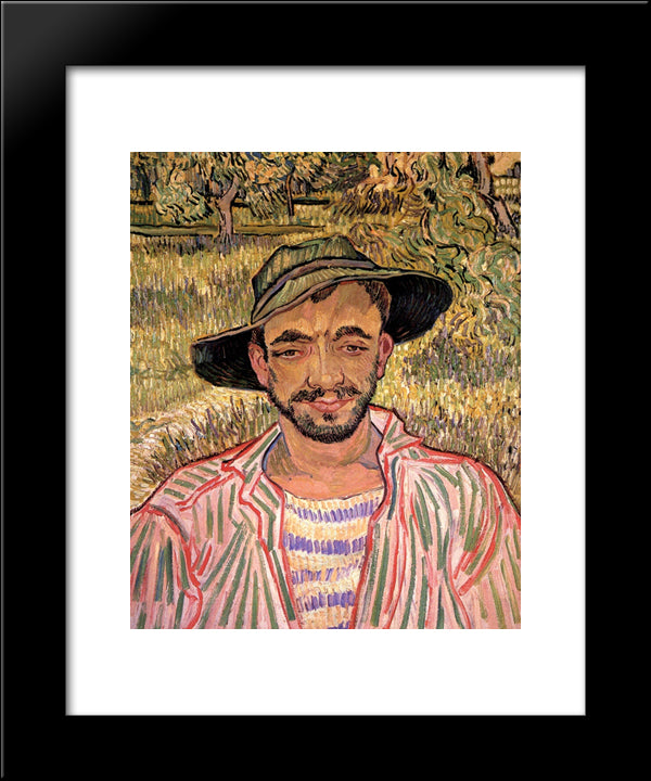 Portrait Of A Young Peasant 20x24 Black Modern Wood Framed Art Print Poster by Van Gogh, Vincent