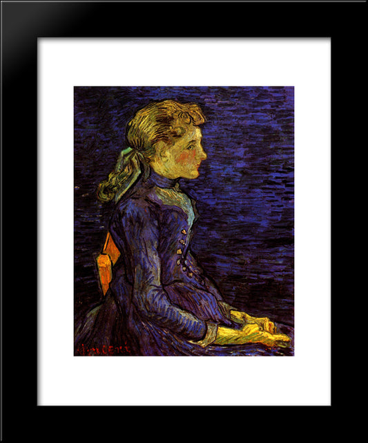 Portrait Of Adeline Ravoux 20x24 Black Modern Wood Framed Art Print Poster by Van Gogh, Vincent