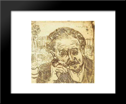 Portrait Of Doctor Gachet (A Man With Pipe) 20x24 Black Modern Wood Framed Art Print Poster by Van Gogh, Vincent