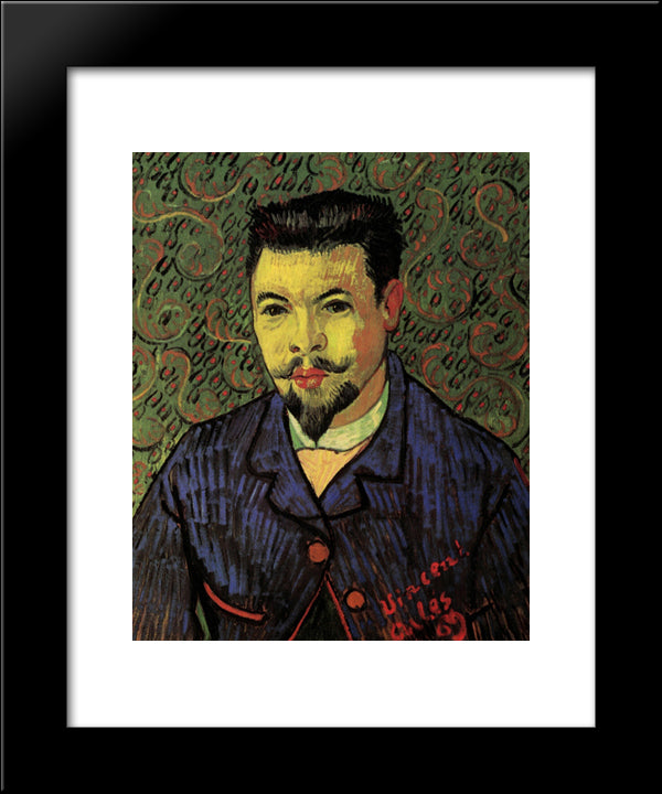 Portrait Of Dr. Felix Rey 20x24 Black Modern Wood Framed Art Print Poster by Van Gogh, Vincent