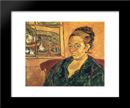 Portrait Of Madame Augustine Roulin 20x24 Black Modern Wood Framed Art Print Poster by Van Gogh, Vincent