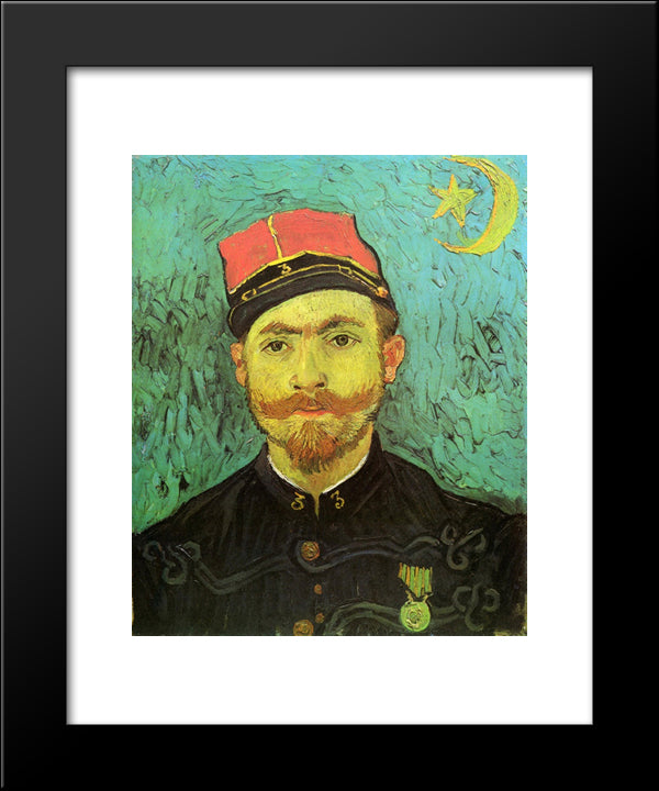 Portrait Of Milliet, Second Lieutnant Of The Zouaves 20x24 Black Modern Wood Framed Art Print Poster by Van Gogh, Vincent