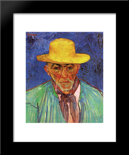 Portrait Of Patience Escalier, Shepherd In Provence 20x24 Black Modern Wood Framed Art Print Poster by Van Gogh, Vincent