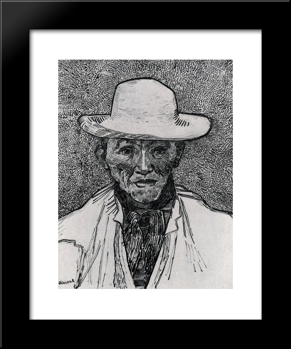 Portrait Of Patience Escalier 20x24 Black Modern Wood Framed Art Print Poster by Van Gogh, Vincent