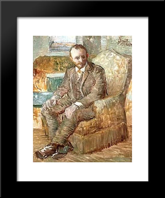 Portrait Of The Art Dealer Alexander Reid, Sitting In An Easy Chair 20x24 Black Modern Wood Framed Art Print Poster by Van Gogh, Vincent