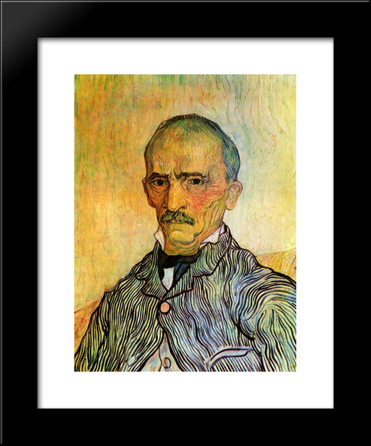 Portrait Of Trabuc, An Attendant At Saint-Paul Hospital 20x24 Black Modern Wood Framed Art Print Poster by Van Gogh, Vincent