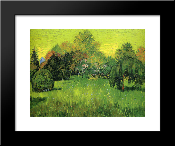 Public Park With Weeping Willow The Poet S Garden I 20x24 Black Modern Wood Framed Art Print Poster by Van Gogh, Vincent