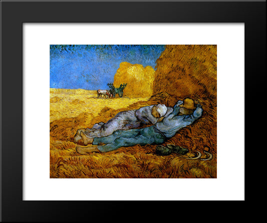 Rest Work (After Millet) 20x24 Black Modern Wood Framed Art Print Poster by Van Gogh, Vincent