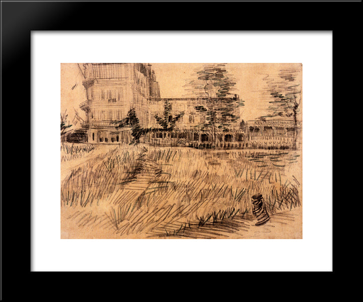 Restaurant De La Sirene At Asnieres 20x24 Black Modern Wood Framed Art Print Poster by Van Gogh, Vincent