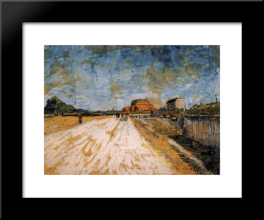 Road Running Beside The Paris Ramparts 20x24 Black Modern Wood Framed Art Print Poster by Van Gogh, Vincent