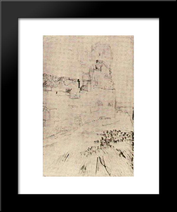 Ruins Of Montmajour 20x24 Black Modern Wood Framed Art Print Poster by Van Gogh, Vincent