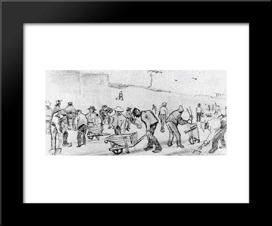 Sand Diggers In Dekkersduin Near The Hague 2 20x24 Black Modern Wood Framed Art Print Poster by Van Gogh, Vincent