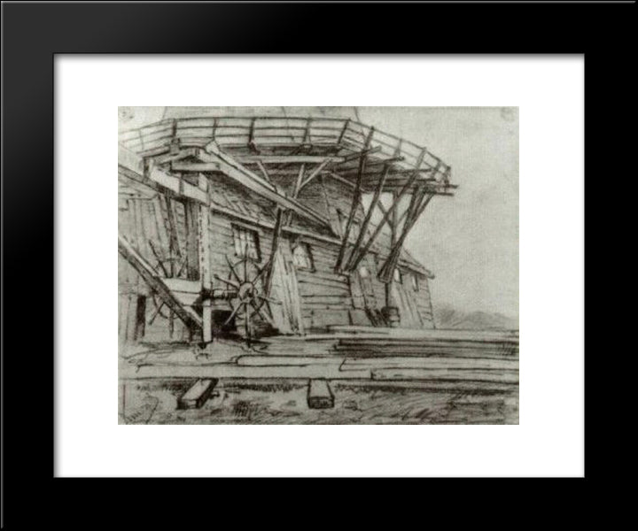 Saw Mill 20x24 Black Modern Wood Framed Art Print Poster by Van Gogh, Vincent