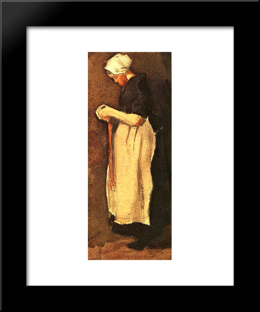 Scheveningen Woman 20x24 Black Modern Wood Framed Art Print Poster by Van Gogh, Vincent