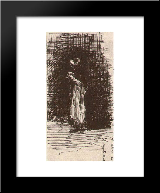 Scheveningen Woman Standing 20x24 Black Modern Wood Framed Art Print Poster by Van Gogh, Vincent