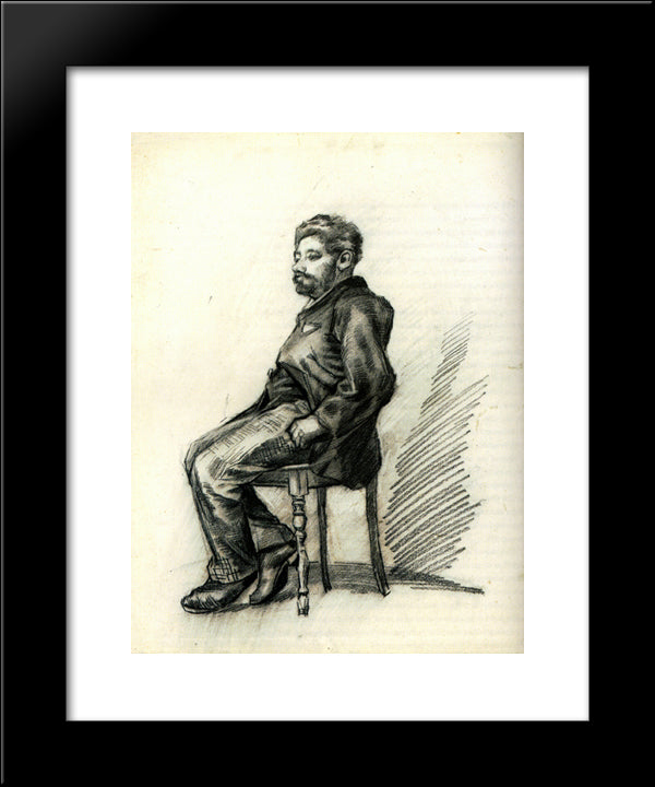Seated Man With A Beard 20x24 Black Modern Wood Framed Art Print Poster by Van Gogh, Vincent