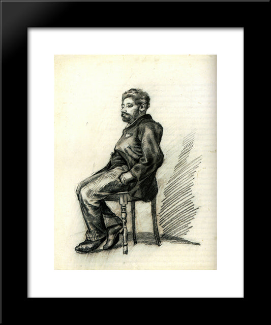 Seated Man With A Beard 20x24 Black Modern Wood Framed Art Print Poster by Van Gogh, Vincent