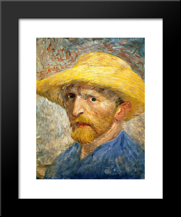 Self Portrait 20x24 Black Modern Wood Framed Art Print Poster by Van Gogh, Vincent