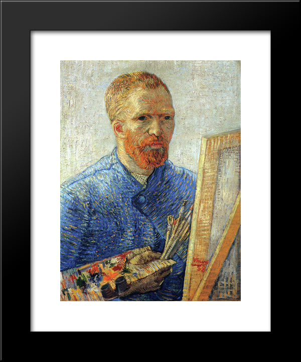 Self Portrait As An Artist 20x24 Black Modern Wood Framed Art Print Poster by Van Gogh, Vincent