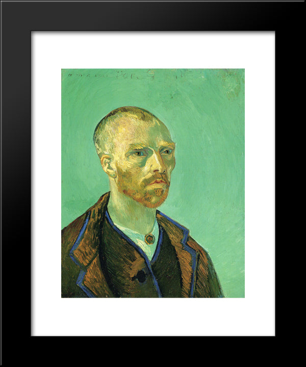 Self Portrait Dedicated To Paul Gauguin 20x24 Black Modern Wood Framed Art Print Poster by Van Gogh, Vincent