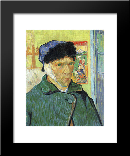 Self Portrait With Bandaged Ear 20x24 Black Modern Wood Framed Art Print Poster by Van Gogh, Vincent