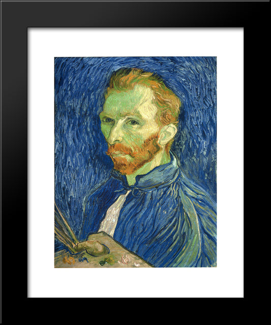 Self Portrait With Pallette 20x24 Black Modern Wood Framed Art Print Poster by Van Gogh, Vincent