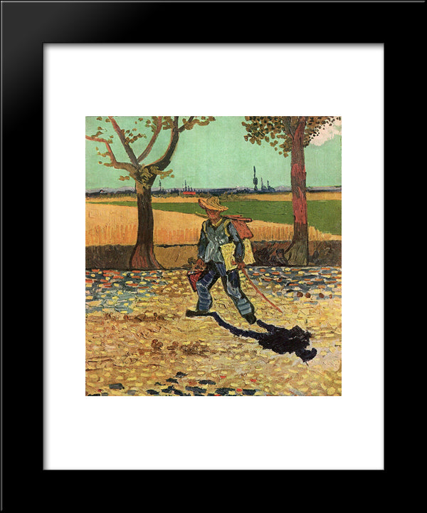 Selfportrait On The Road To Tarascon (The Painter On His Way To Work) 20x24 Black Modern Wood Framed Art Print Poster by Van Gogh, Vincent