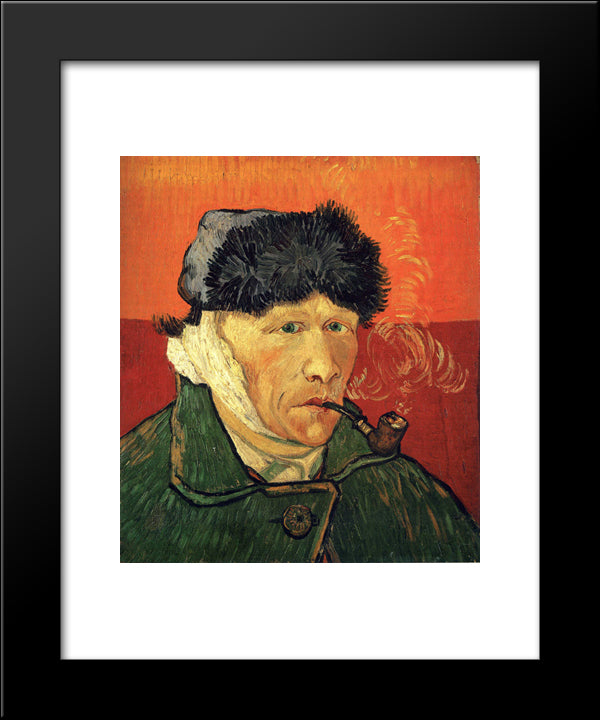 Self-Portrait With Bandaged Ear 20x24 Black Modern Wood Framed Art Print Poster by Van Gogh, Vincent