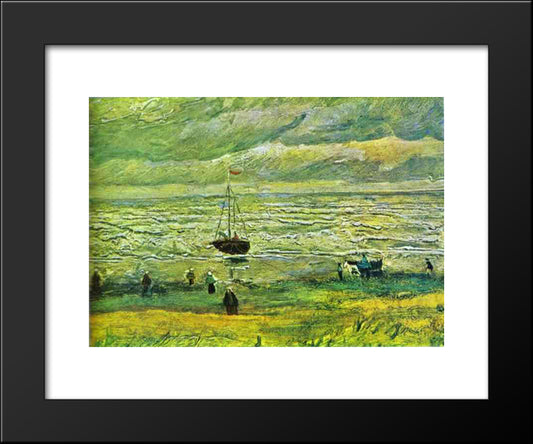 Shores Of Scheveningen 20x24 Black Modern Wood Framed Art Print Poster by Van Gogh, Vincent