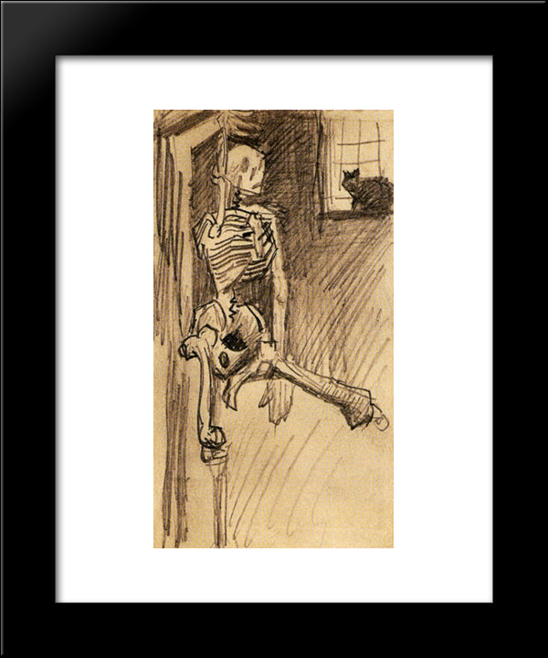 Skeleton 20x24 Black Modern Wood Framed Art Print Poster by Van Gogh, Vincent