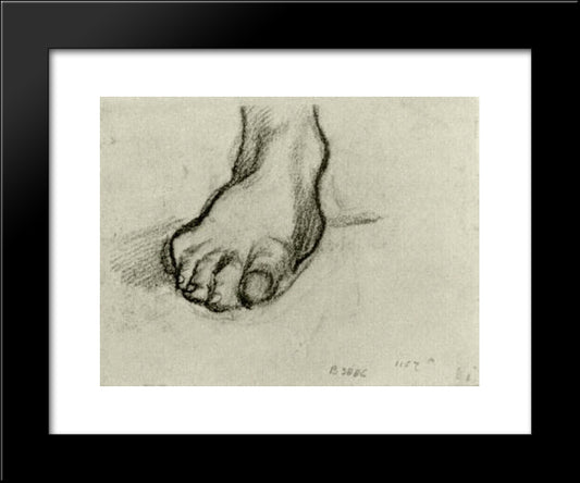 Sketch Of A Foot 20x24 Black Modern Wood Framed Art Print Poster by Van Gogh, Vincent