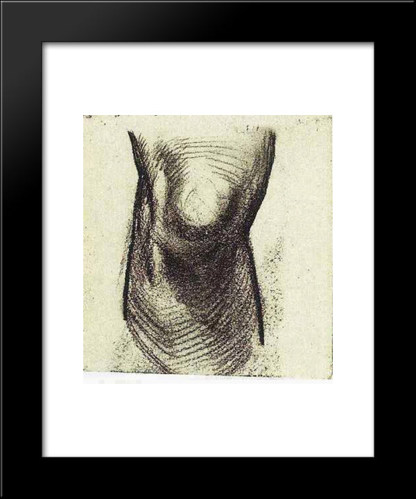 Sketch Of A Knee 20x24 Black Modern Wood Framed Art Print Poster by Van Gogh, Vincent