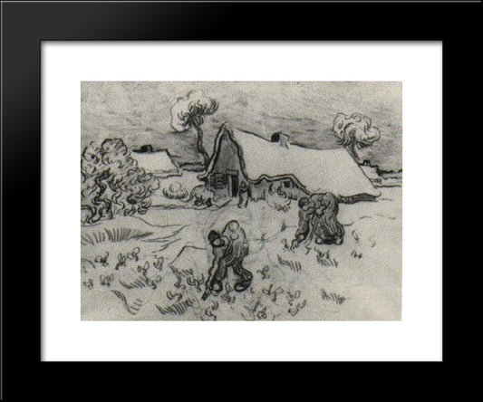 Sketch Of Diggers And Other Figures 20x24 Black Modern Wood Framed Art Print Poster by Van Gogh, Vincent