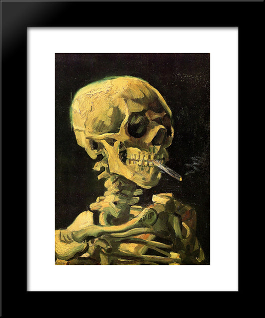 Skull With Burning Cigarette 20x24 Black Modern Wood Framed Art Print Poster by Van Gogh, Vincent