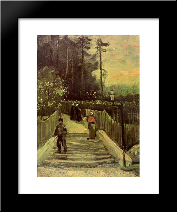 Sloping Path In Montmartre 20x24 Black Modern Wood Framed Art Print Poster by Van Gogh, Vincent