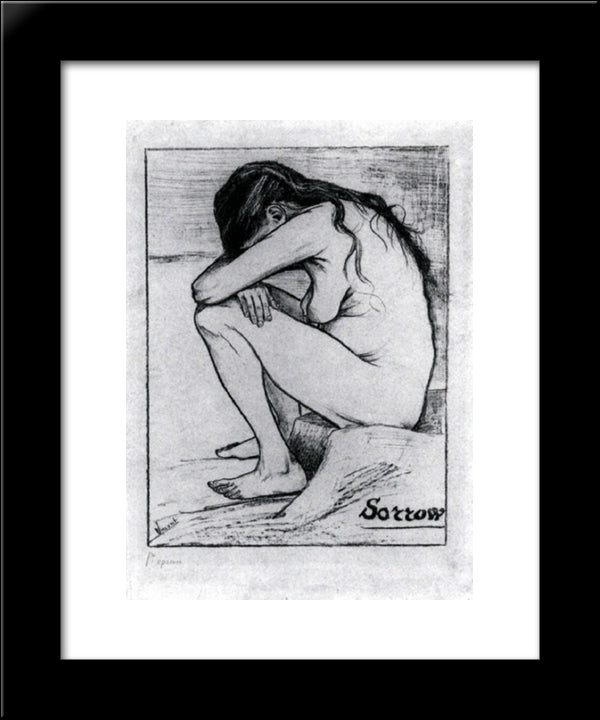 Sorrow 20x24 Black Modern Wood Framed Art Print Poster by Van Gogh, Vincent
