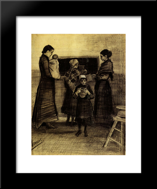 Soup Distribution In A Public Soup Kitchen 20x24 Black Modern Wood Framed Art Print Poster by Van Gogh, Vincent