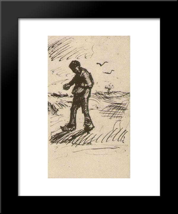 Sower Facing Left 20x24 Black Modern Wood Framed Art Print Poster by Van Gogh, Vincent