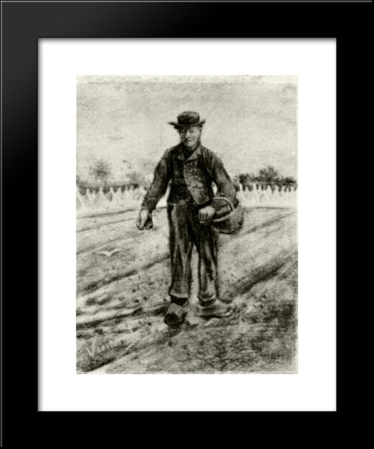 Sower With Basket 20x24 Black Modern Wood Framed Art Print Poster by Van Gogh, Vincent